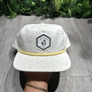 Swannies Golf Hat Cap One Size Snapback White  Swan Logo Adjustable Rope
